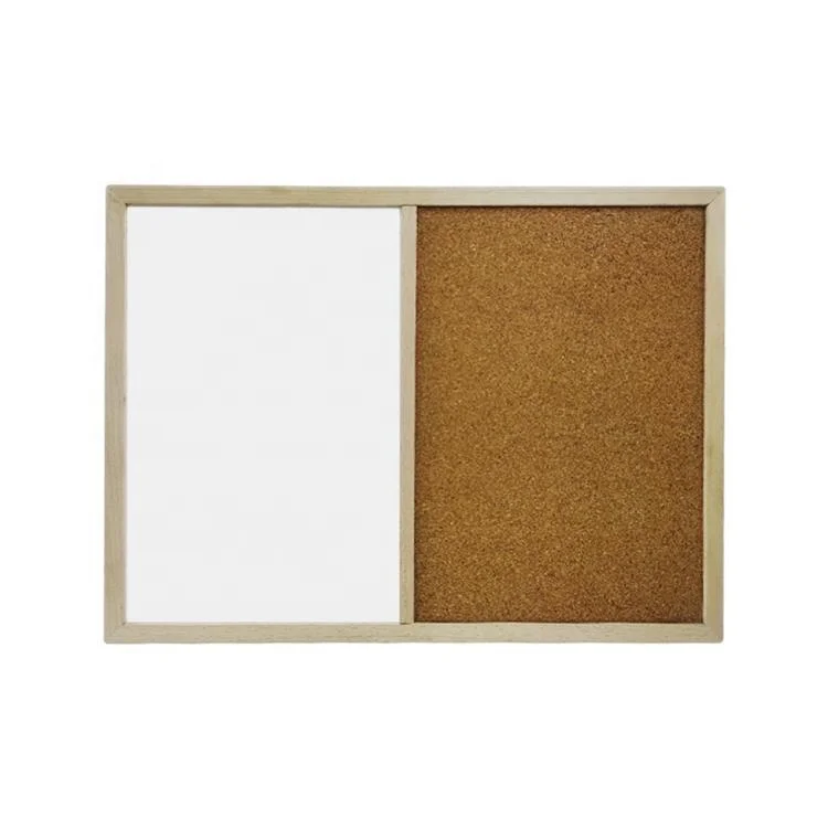 Combination board Combo Board Wooden Frame Magnetic Marker Whiteboard Cork Notice Board for School