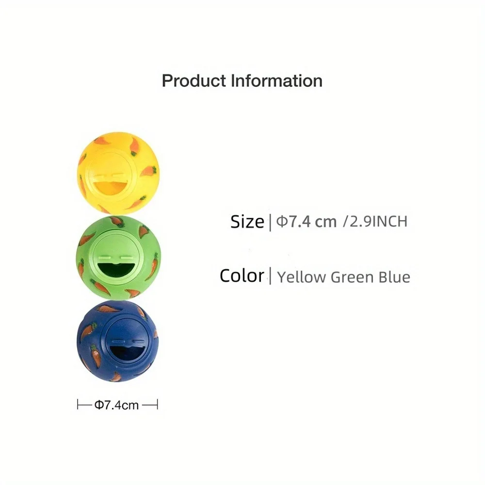 3pcs Pet rabbit leaky ball hamster Chinchilla guinea pig leaky toy can be adjusted switch