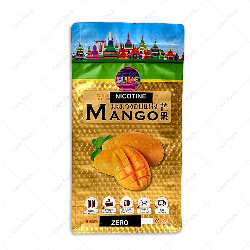 Custom Wholesale Flat Bottom Design Plastic Zipper Dried Fruit Food Pouch Peanut Bag Nuts Packaging Food Pouch