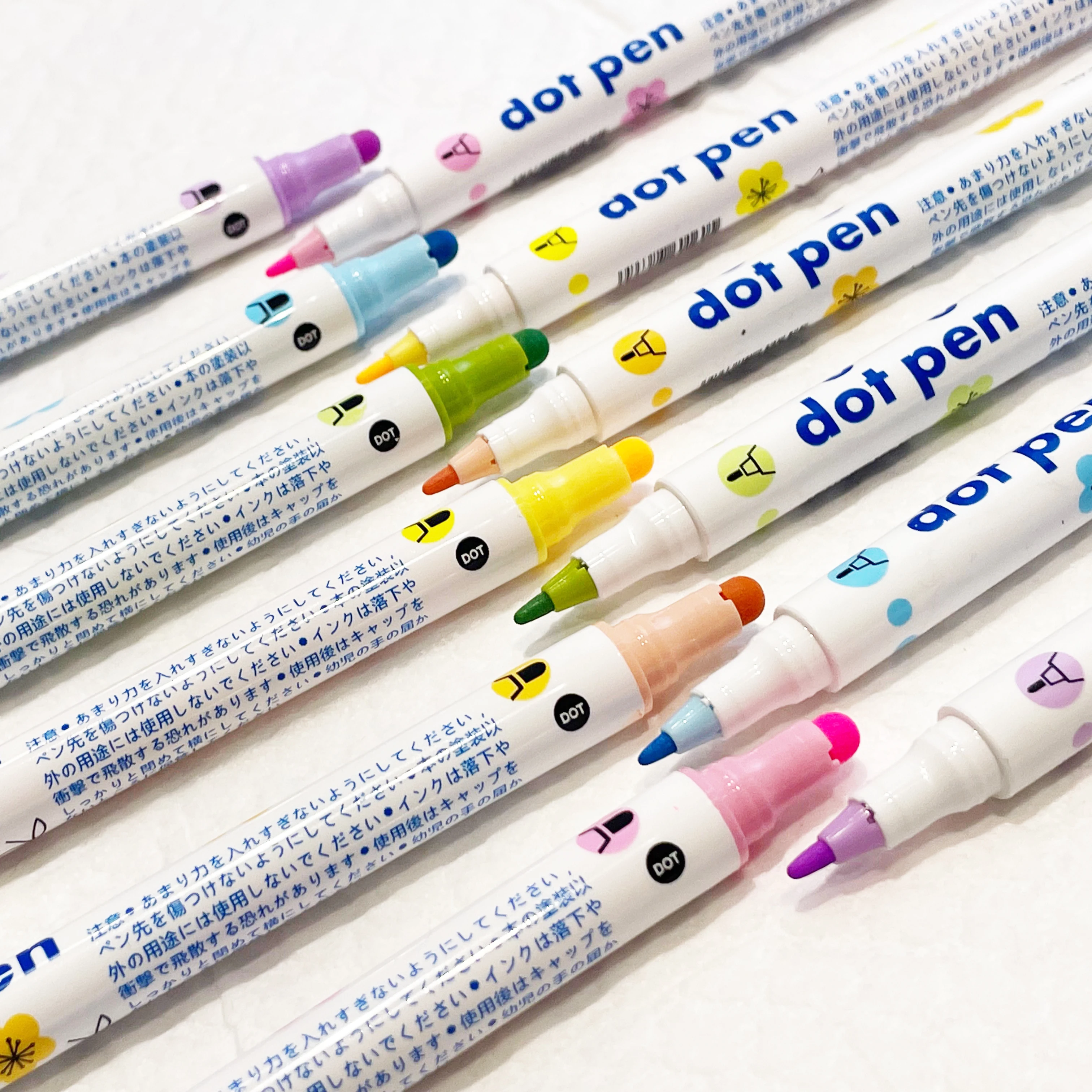 Dual Tip DOT Fluorescent Marker Pens for school art painting