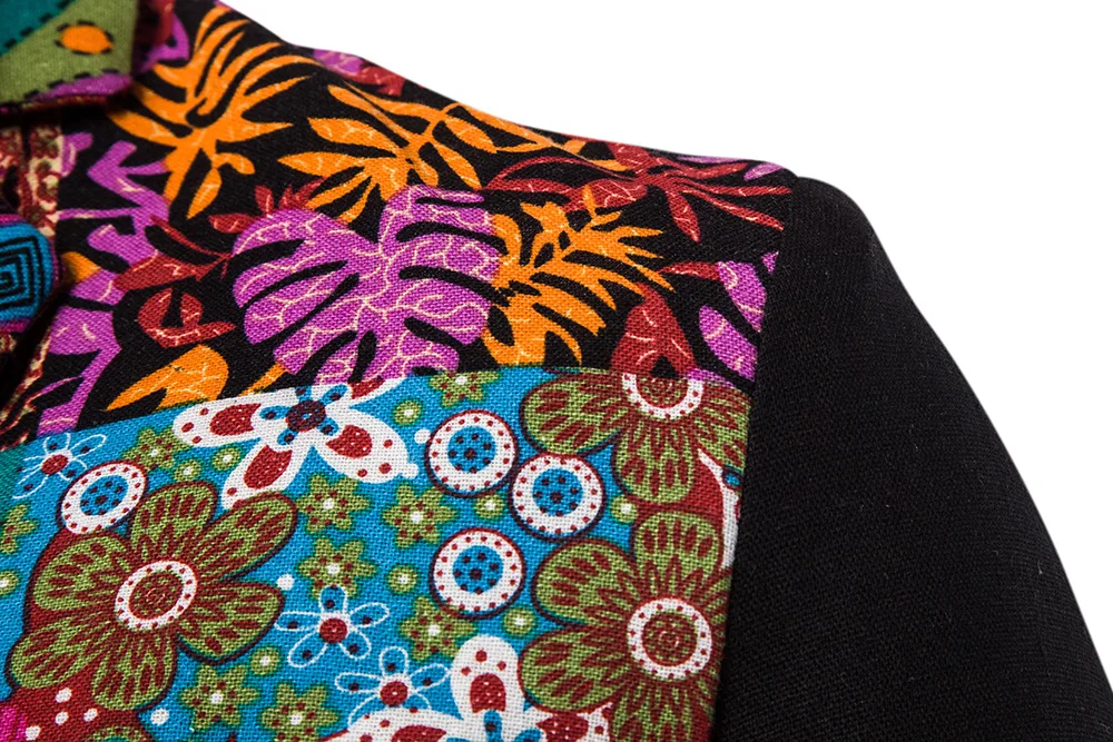 
Autumn And Winter New Double-breasted Plus Size Matching Casual Suit Youth Slim Fit Print Mens Suits 