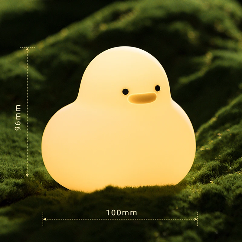 Duck LED Night Light Lamp with USB Rechargeable Timing Adjustable Brightness Cute Modern Small 60 Night Lamp for Bedroom 50000