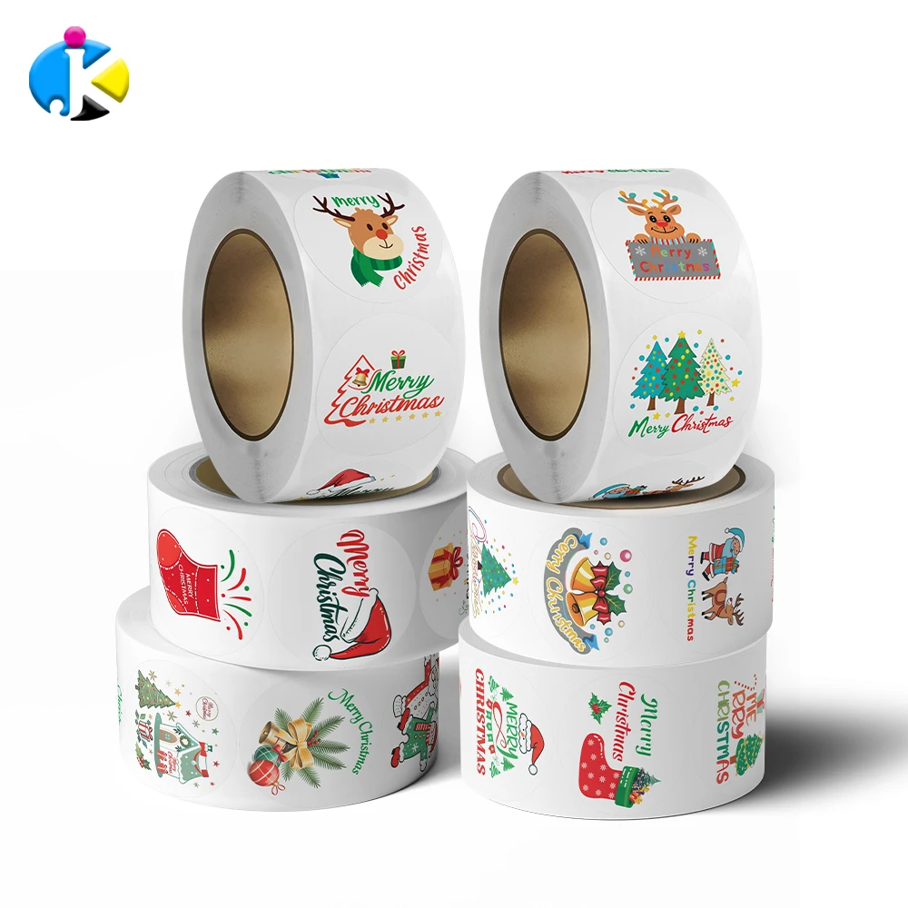 Factory direct sales Christmas holiday happy stickers exquisite small gifts decorative labels customized stickers