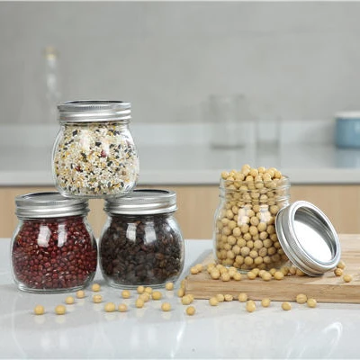 Custom 4oz Wide Mouth Glass Mason Jars With Metal