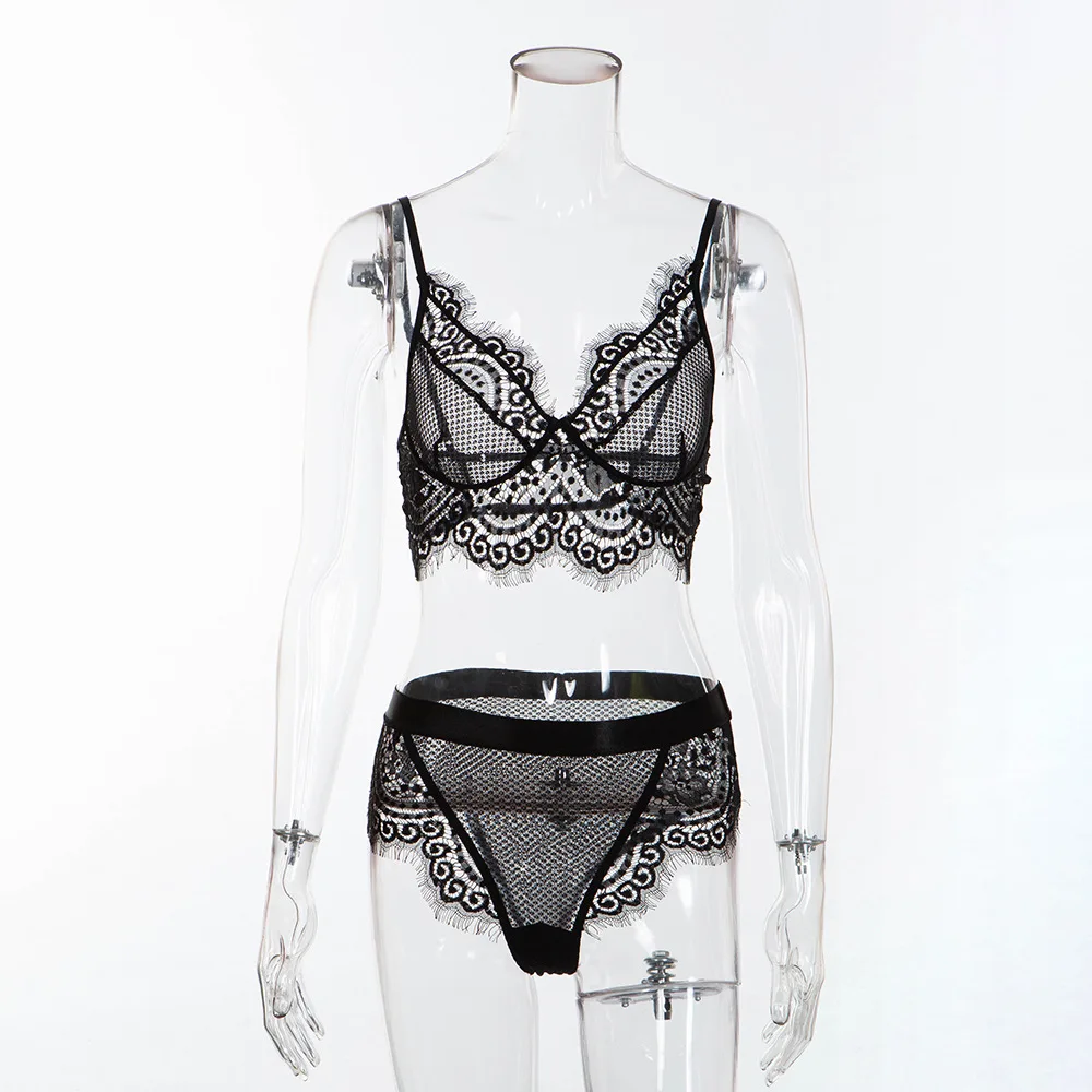 Sexy Lace Bra And Brief Set Fashion Lingerie Women Transparent Temptation Sexy Bra Set Underware Sexy Lingeries