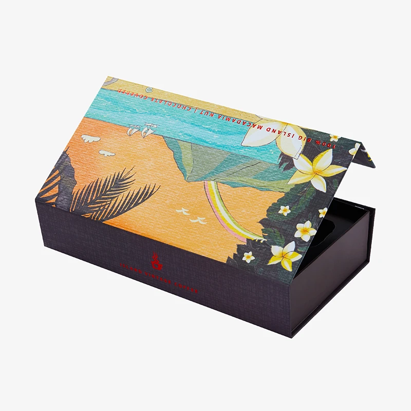 2020 new design and hot sale box for hair extension gift cardboard book shaped box packaging cardboard with satin silk insert