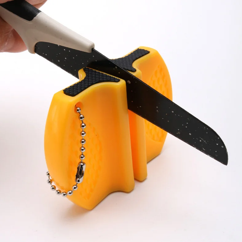 Household Small Mini Knife Sharpener Class Tungsten Ceramic Outdoor Portable Double Sided Knife Sharpener Kitchen Gadgets