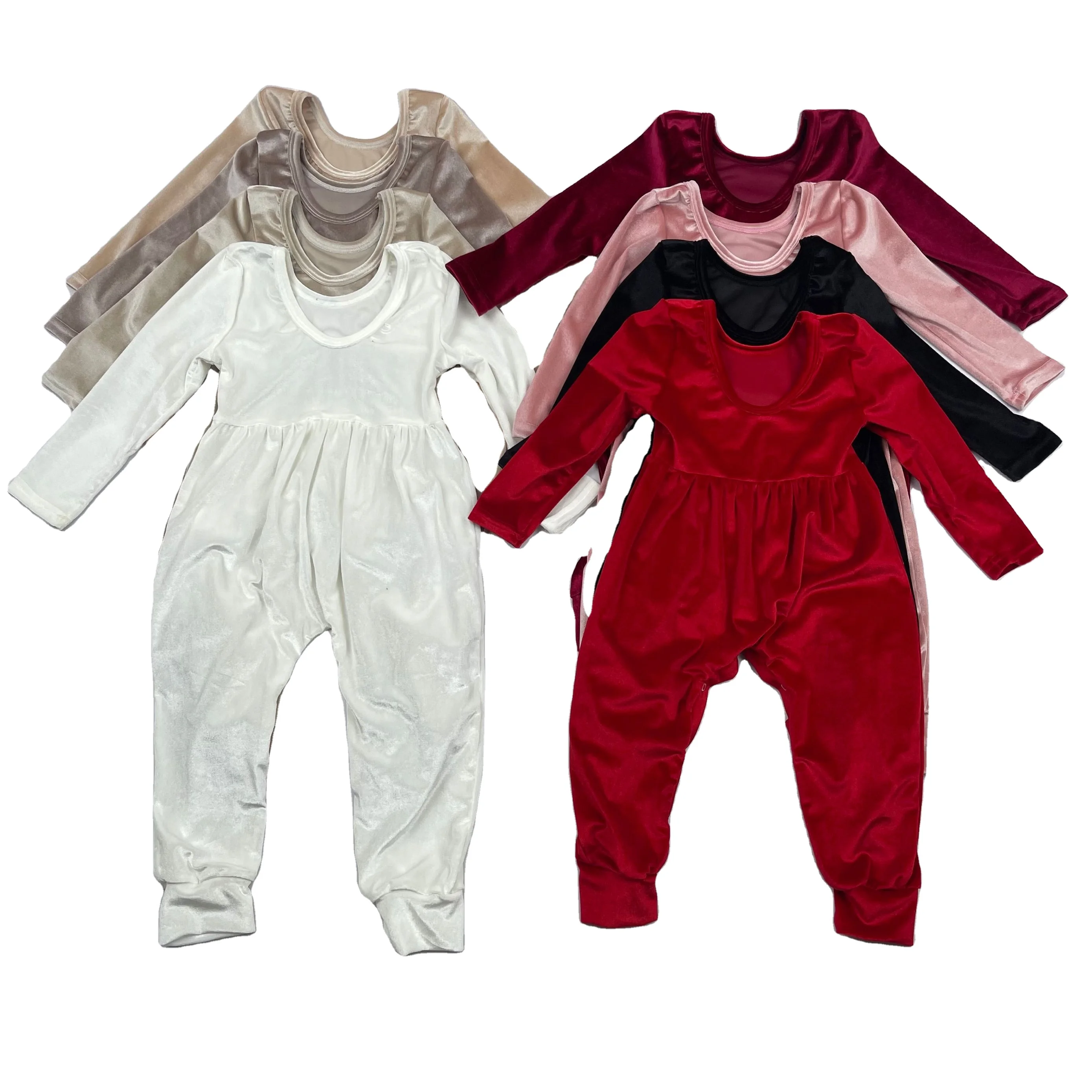 Long Sleeve Buttons Comfortable Baby Pajamas Baby Romper mommy and me kids jumpsuit kids sweatsuit sets
