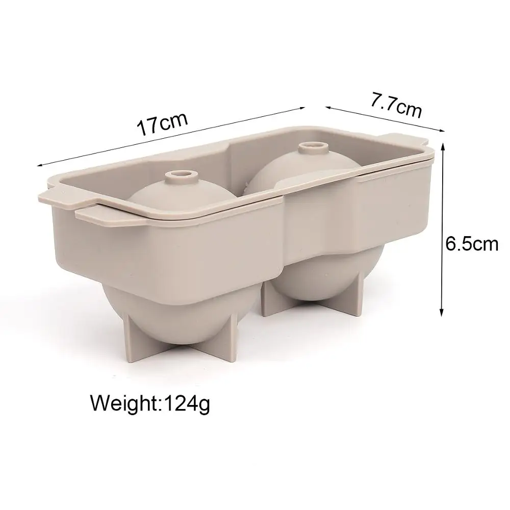 Large Round Ice Ball Mold Spheres Big Ice Cube Makers Silicone Tray with Removable Flexible