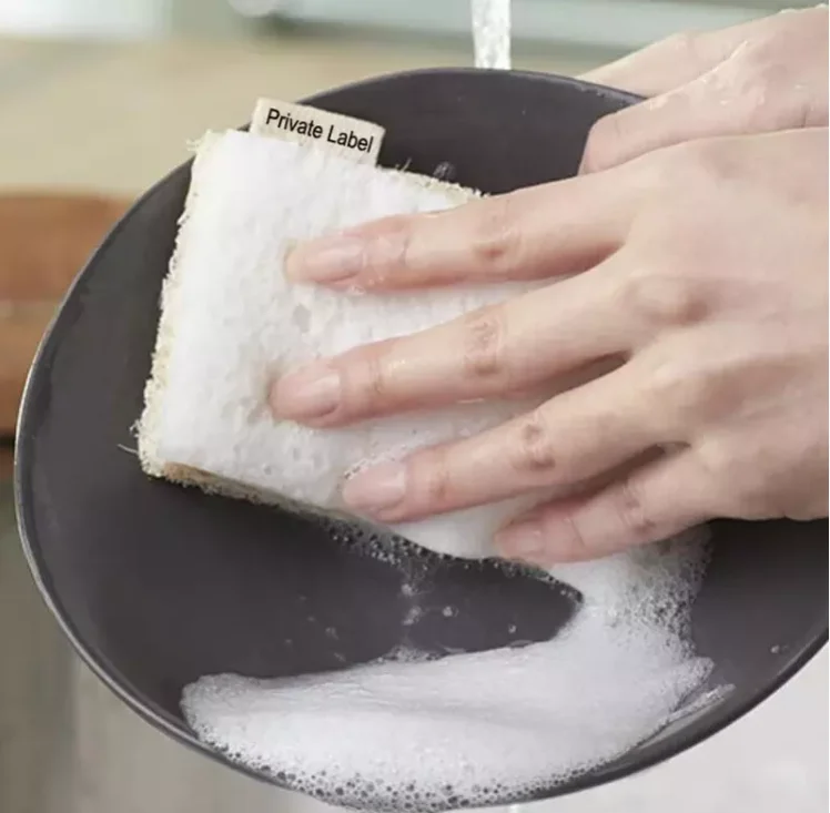 Eco-friendly Loofah Sponge 100% Biodegradable Natural Cellulose Sponge For Kitchen