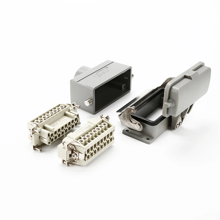 high quality manufacturer HE  IP65 waterproof connector  16A 16  pins Female Male Inserts HDC Heavy Duty Connectors
