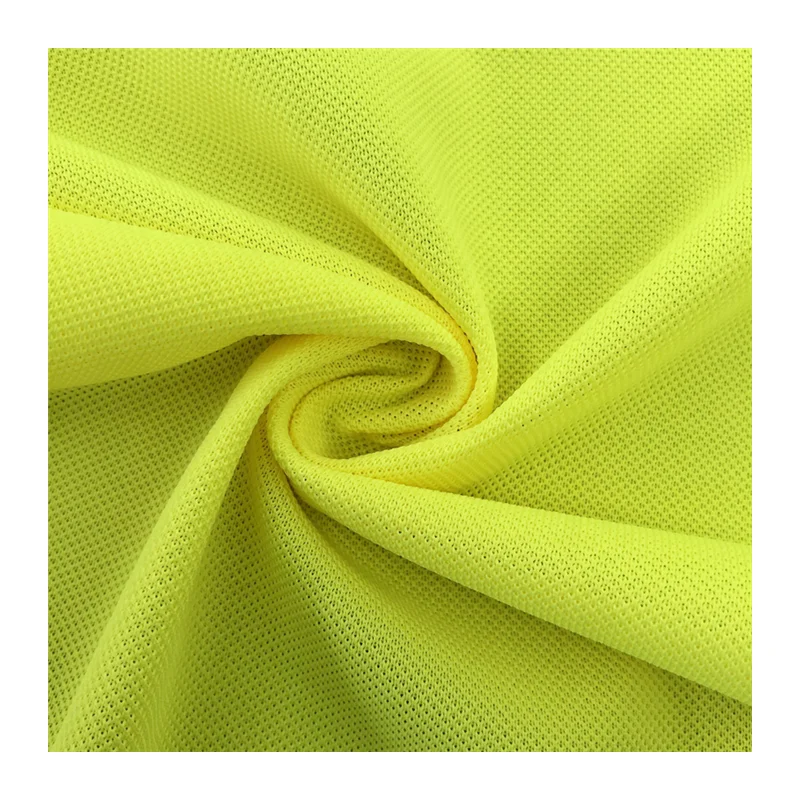 js002 Fashion 100% Polyester Tricot Pique Polo Fabric Warp Knitted T Shirt Fabric