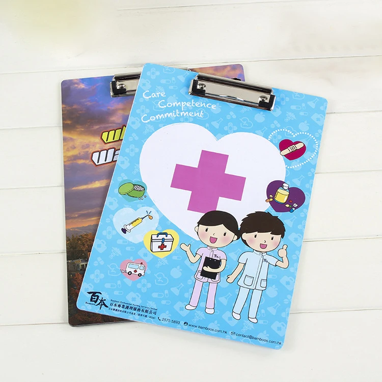 PVC Custom Floral Printed Cardboard Clipfolio Folder A4 clipboard