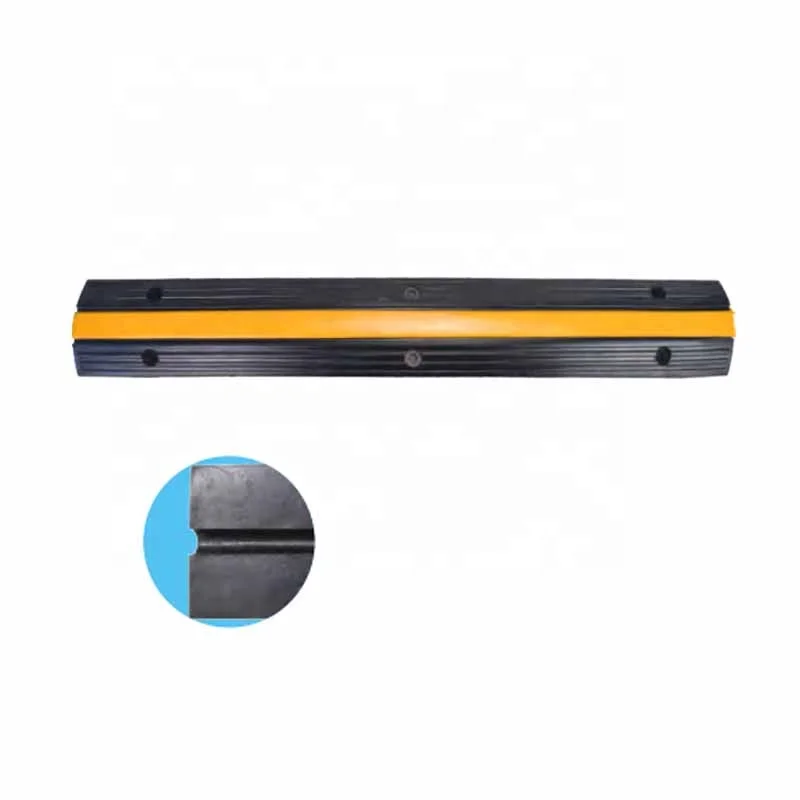 Yellow Cable Protector Ramp with 2 Channels,Rubber wire Cable Protector,Rubber Cable Ramp Hose/Cable Protector Ramp