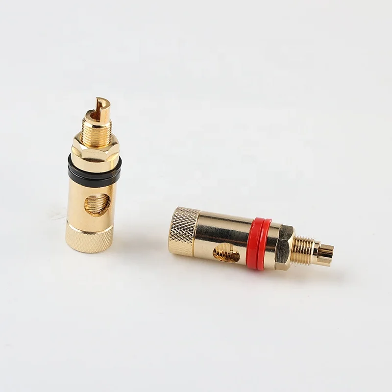 All brass CNC gold plating banana socket jack binding post connector plug in/spiral crimping