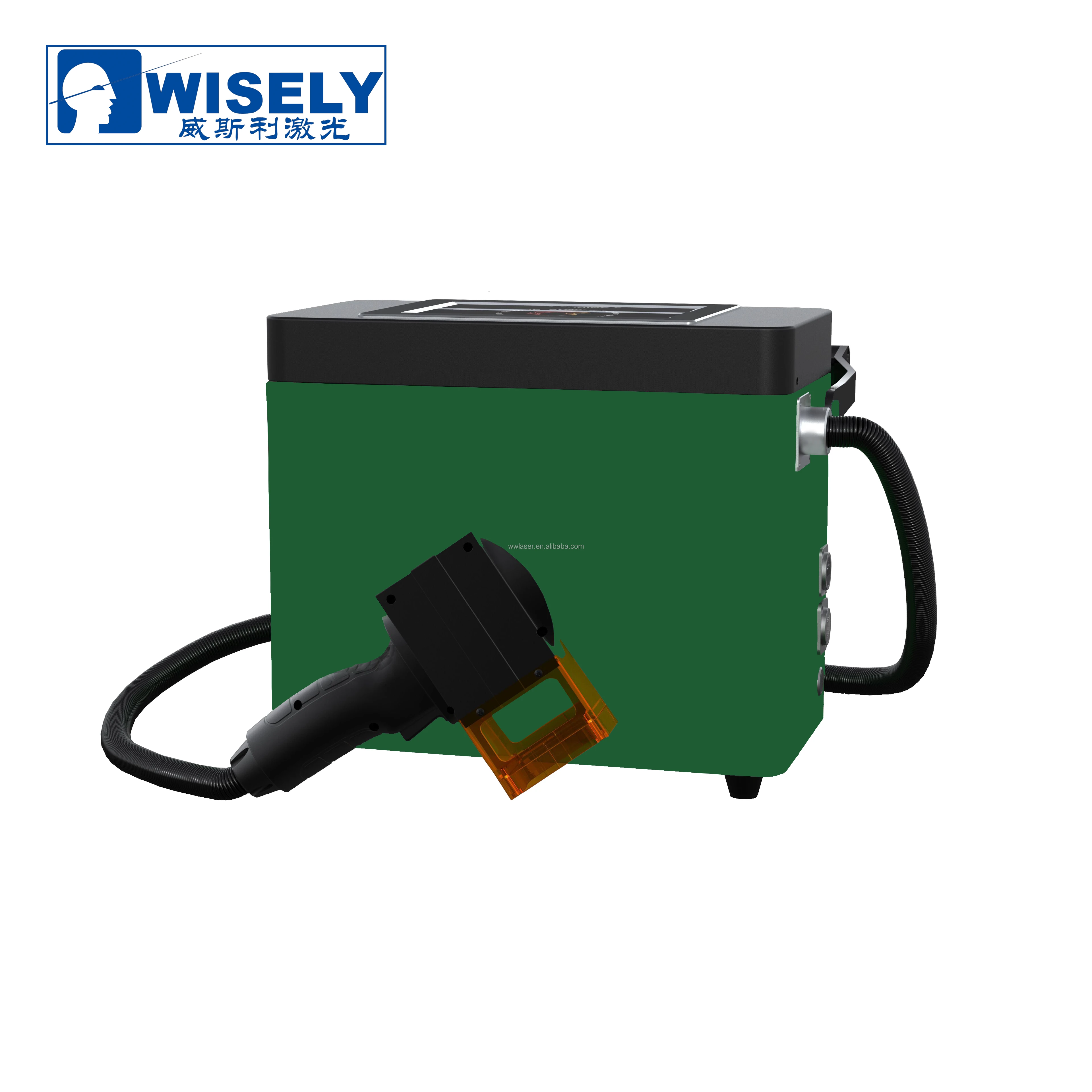 WISELY LASER Chargeable MINI Hand-held fiber laser marker logo and bar code fast marking machine