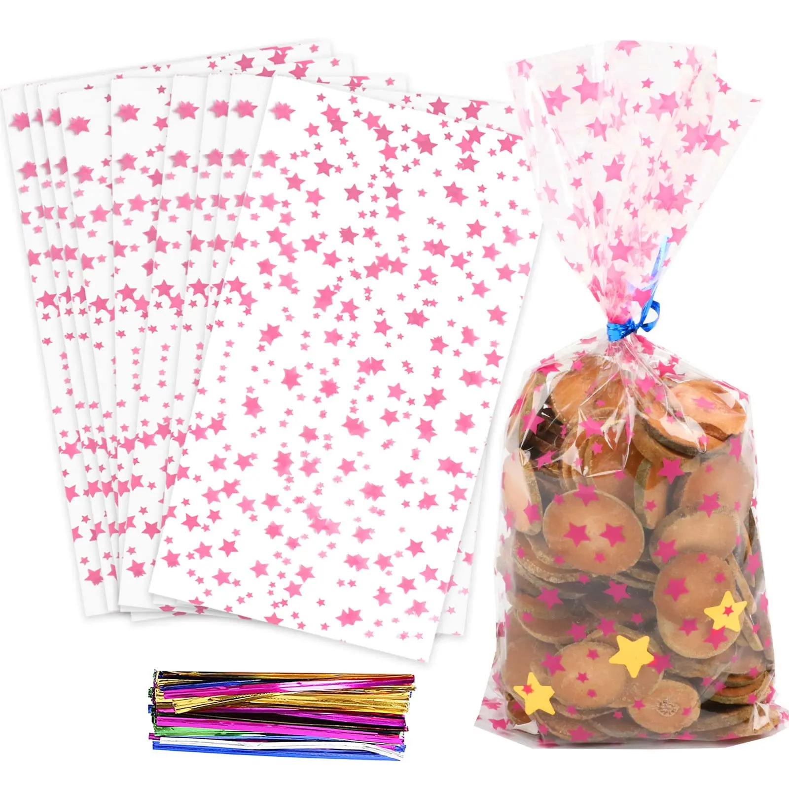Hot Cheap Custom Printed Biodegradable Plastic Clear Wrap Baskets Gifts Candy Cellophane Bags