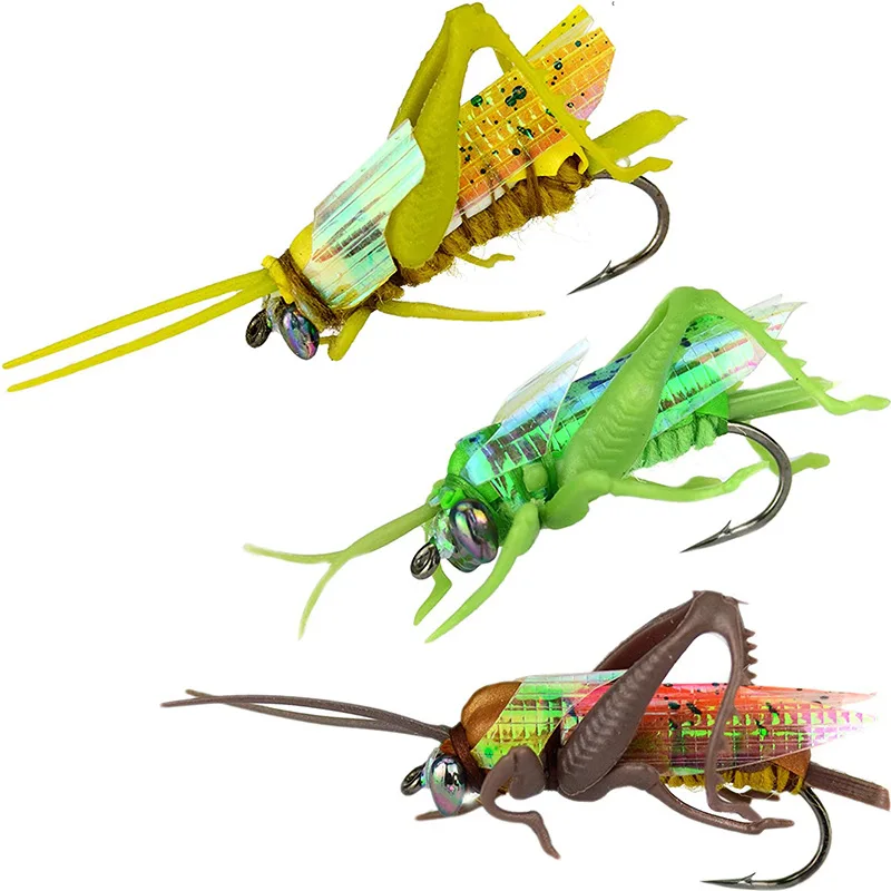 Jetshark Grasshopper Flies Dry Fishing Flies Insect Baits Lure Carp Trout Muskie Fly Tying Material Flyfishing