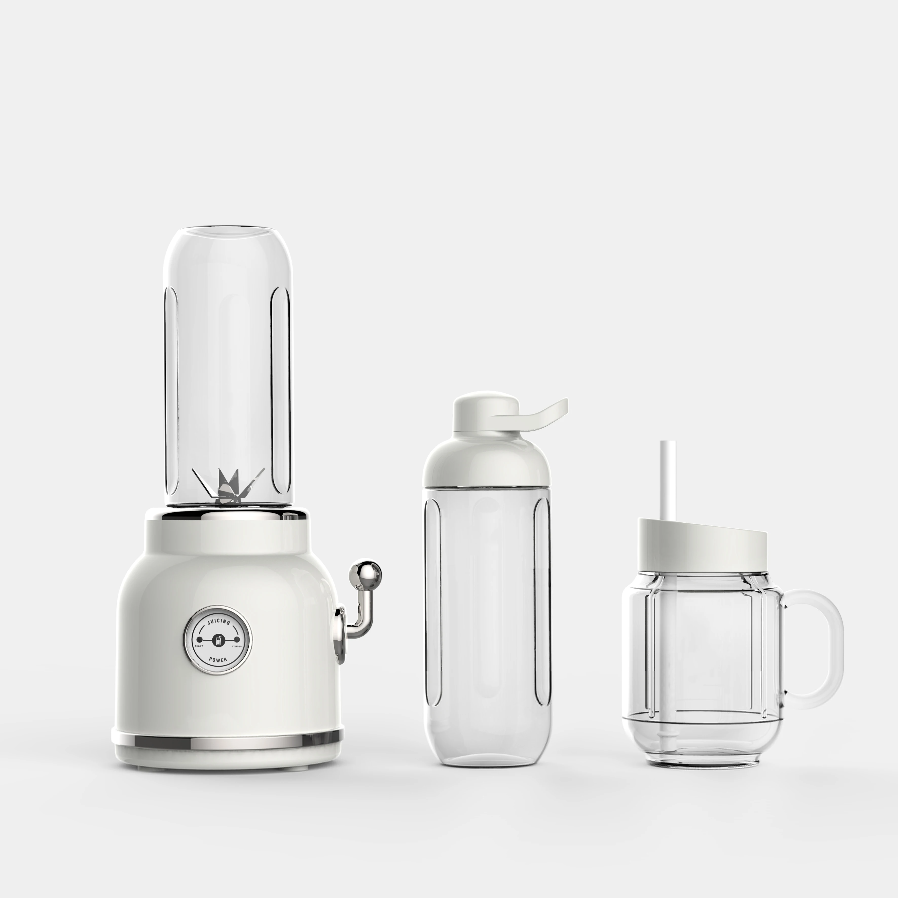 Household portable mini retro blender 300W optional 500 or 600ml extra cup electric juicer machine