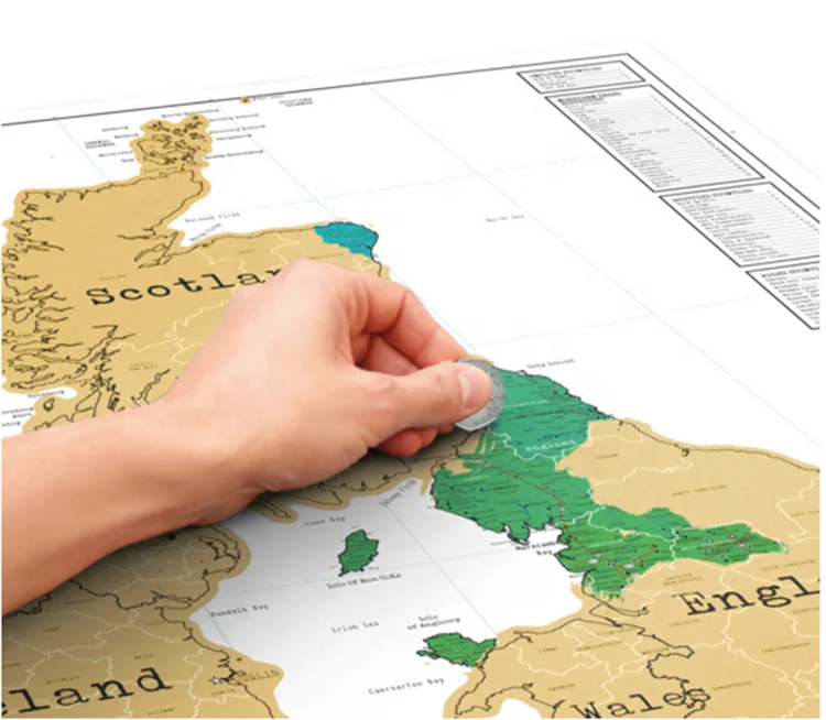 
2021 Best Selling 250g Coated Paper White World Map To Scratch 