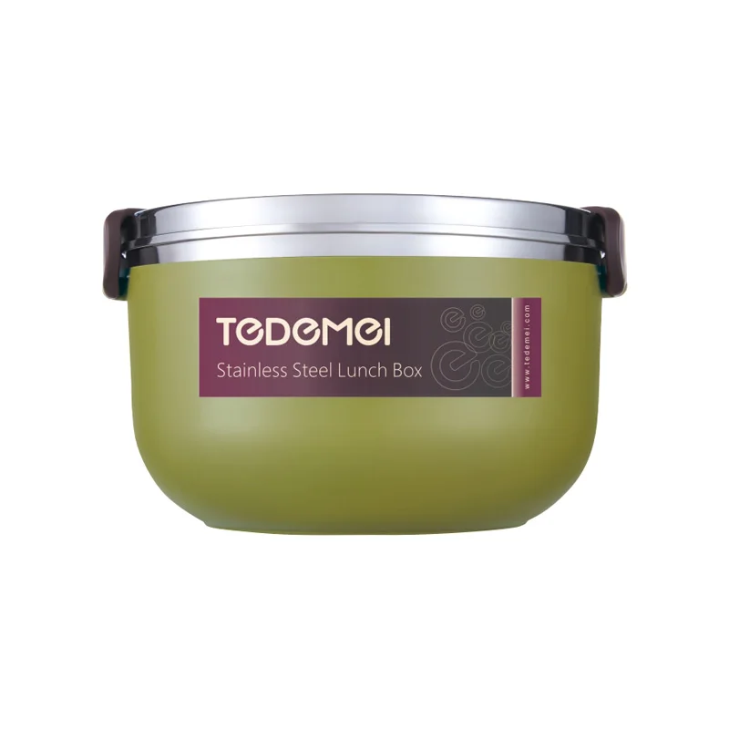 Оптовая продажа Homio tedemei 1L портативный герметичные Раунд 2 замки крышкой внутренний слой-нержавеющая сталь открытый школьников детский Бенту Ланч-бокс