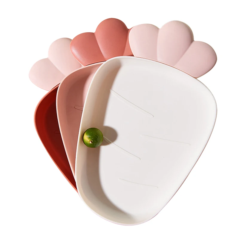Modern Dried Fruit Tray Living Room Household Candy Dish Creative Radish Shape Dried Fruit Box Simple Plastic Fruit Tray