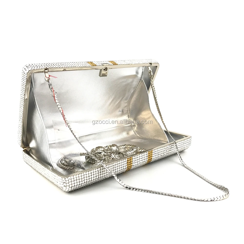 
High End NO MOQ custom dollars womens crystal clutch money bag OC4096 