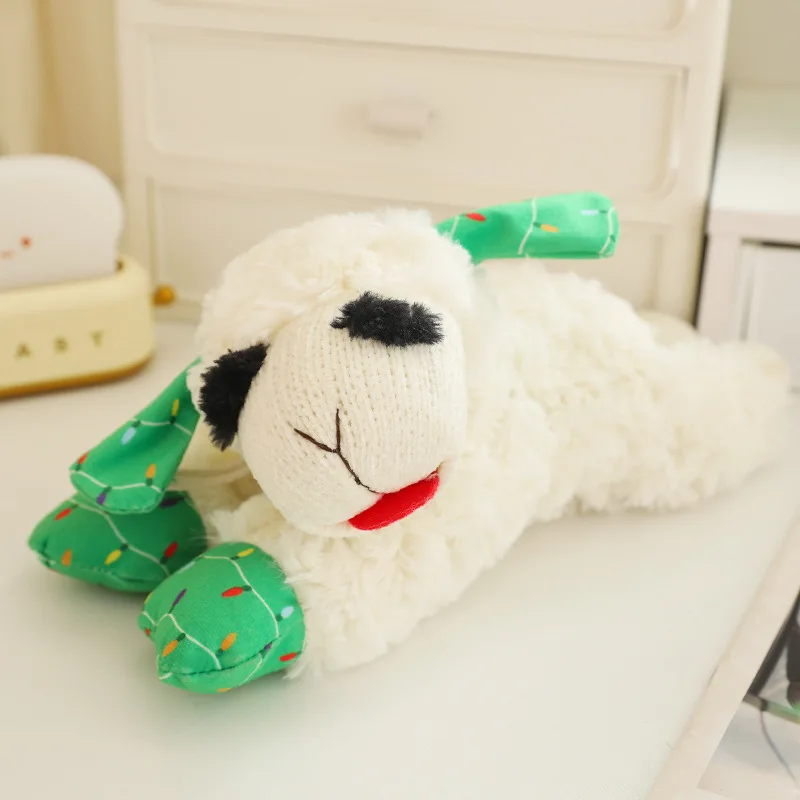 Top Selling Dog Toys Noise Maker Toy White With Red Sheep Plush Dog Toys