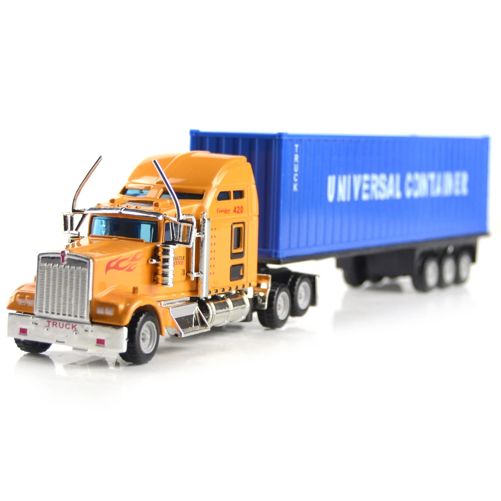 Custom Logo Oem/Odm Alloy Toy Truck 1/64 Scale Diecast Alloy Model Truck Toy Sliding Alloy Vehicle Carrier Container Truck Toys