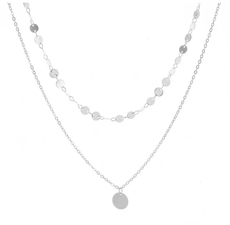 YongZe fashion jewelry women accessories double layer alloy round coin pendant choker necklace