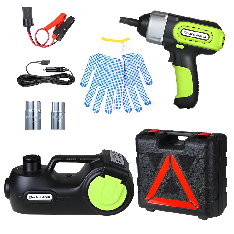 WISDOM Power Tools Kit Hot Sale 12v Electric Hydraulic Floor Lifting Car Jack Complete Set