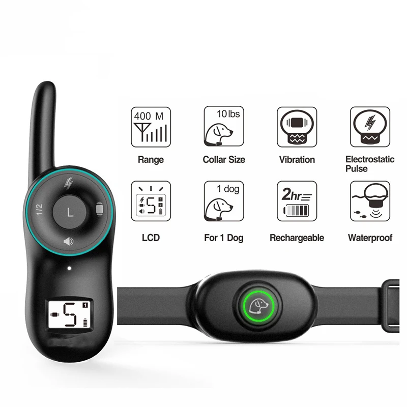 Dog Electric Collar Waterproof Dog Training Collar Rechargeable Remote Dog Bark Control Collar Anti-barking Automatic Vibration