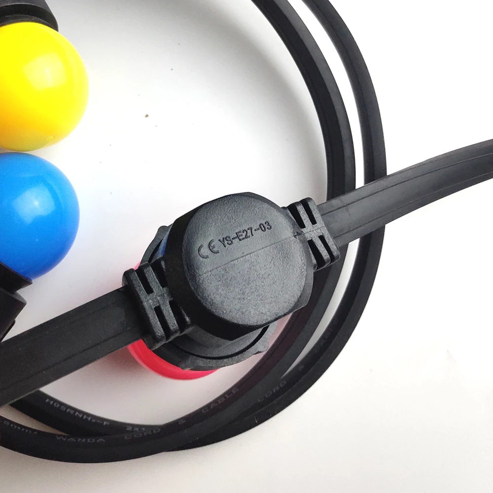 Waterproof Connectable Rubber Belt Festoon Light With Clear Bulb E27 Fixed Socket Christmas Outdoor Led String Light