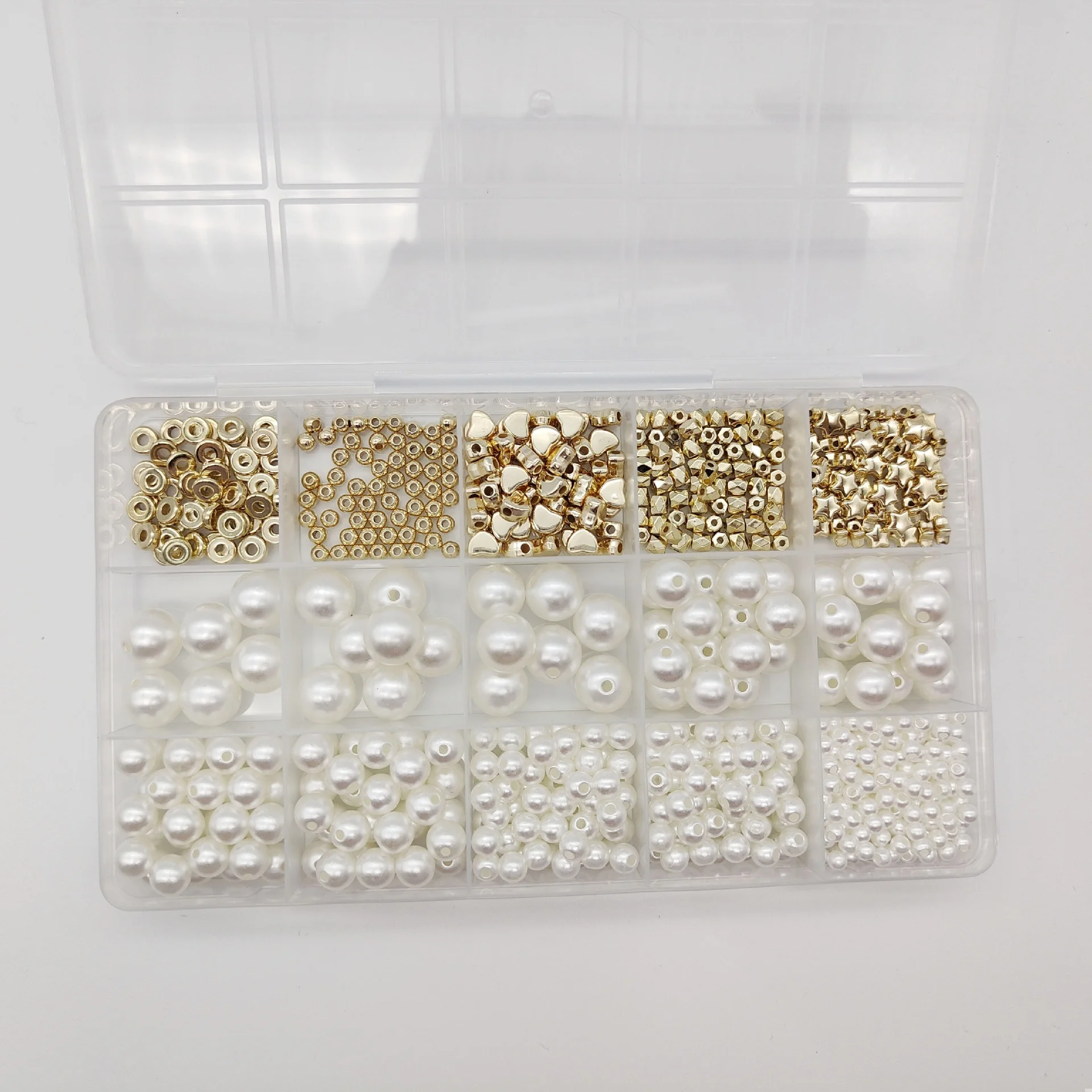 Wholesale Amazon best-selling 15 grid 720 piece boxed pearls, used for DIY jewelry necklace jewelry production