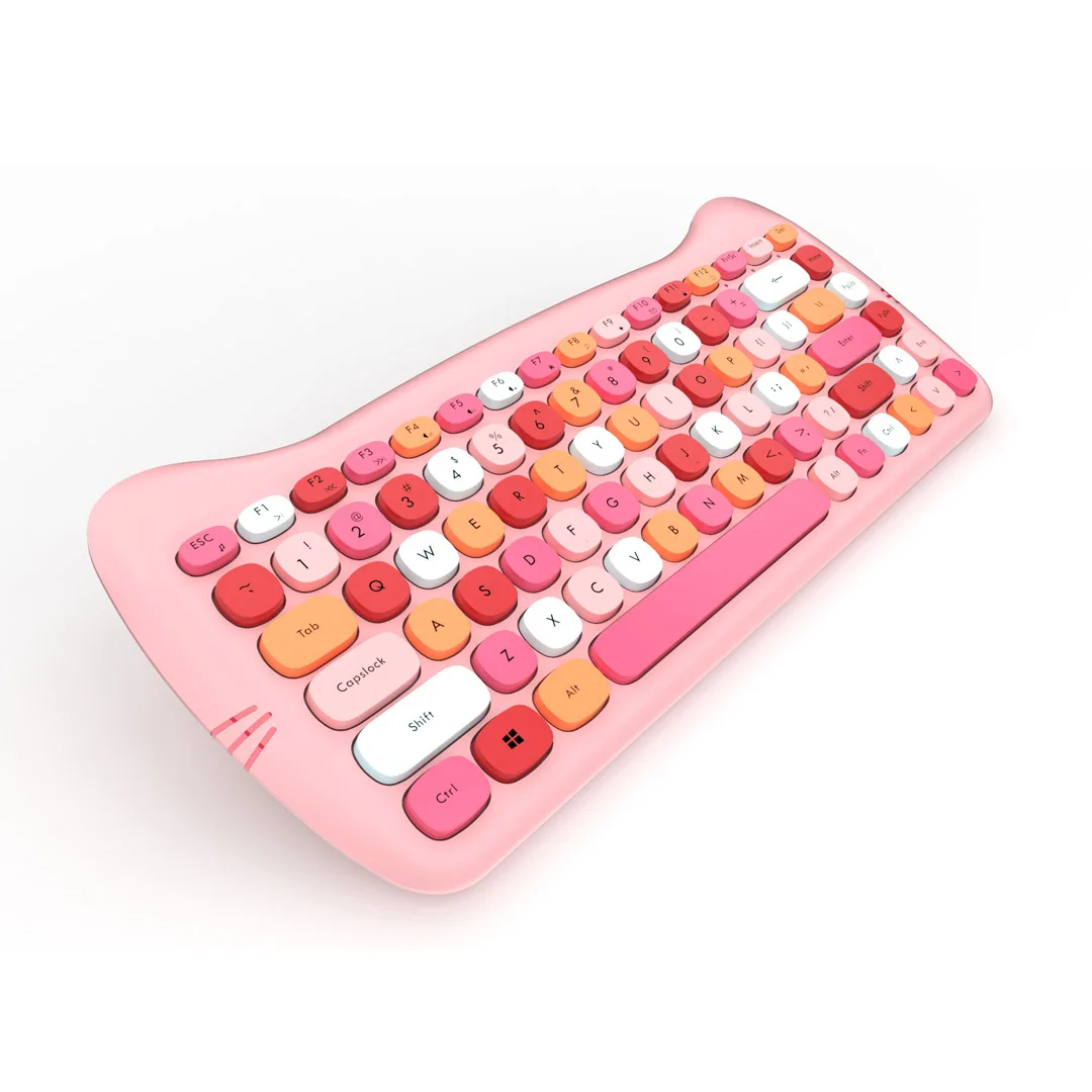 OEM factory directly sales SMK-668M3AG Colorful Wireless Keyboard  with Mixed Colorful keycaps and patent