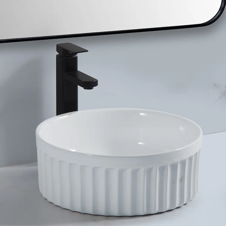Manufacture Bathroom Basin Flute Irregular Sinks Vessel Lavamanos Modernos Hotel Vanity Basin Bowl Solid Surface Ceramic Washbasins