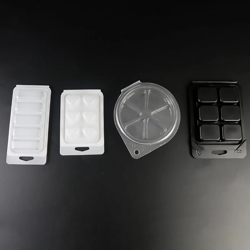 Snap Bar Clamshells De Noel Christmas Empty Wax Melt Clamshells 8 Cavity Black Wax Melt Clamshell