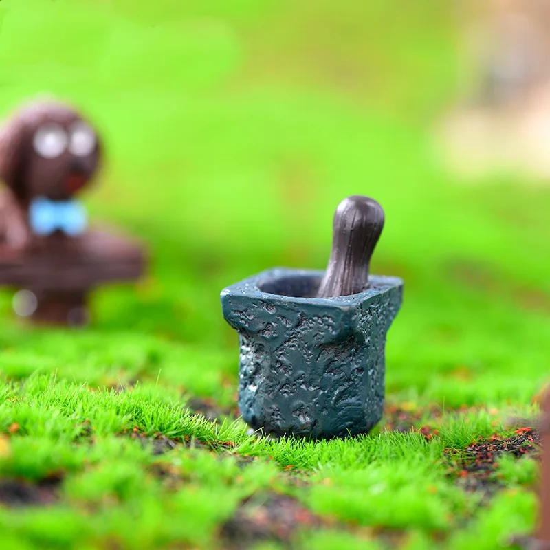 Retro Simulation Stone Mortar Miniature Micro Landscape Bonsai Aquarium Decoration Figurines