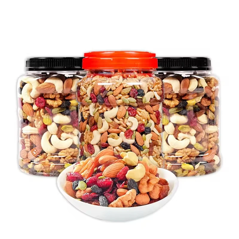 Bucket mixed nuts 500g mixed bulk bagged cashew dried fruit breakfast snack nuts hot selling mixed nuts