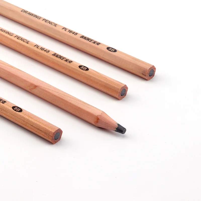 luxury pencil wooden 8B pencil black drawing pencil with graphite lead