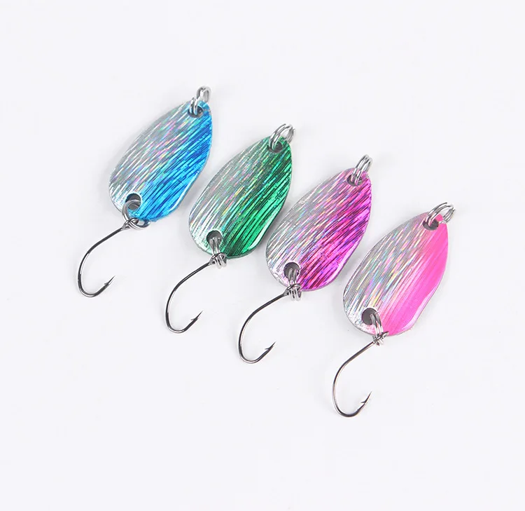 Copper Spoon Lures 2G/2.2CM Spoon Metal Lure With Single Hook Hard Bait Sequins Fishing Spinner For Trout Perch