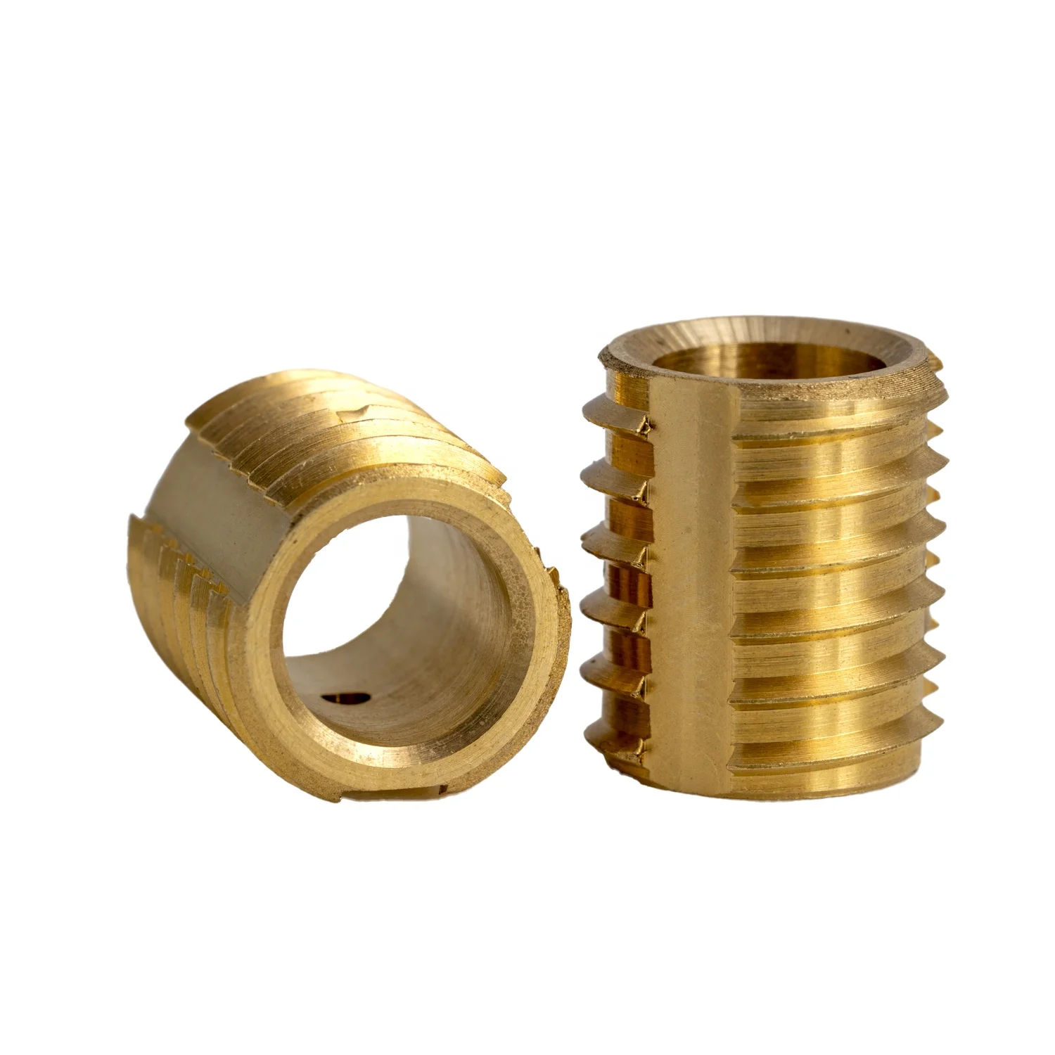 Customized cnc brass part Slotted thin-walled self-tapping Sharp threads inserts fasteners