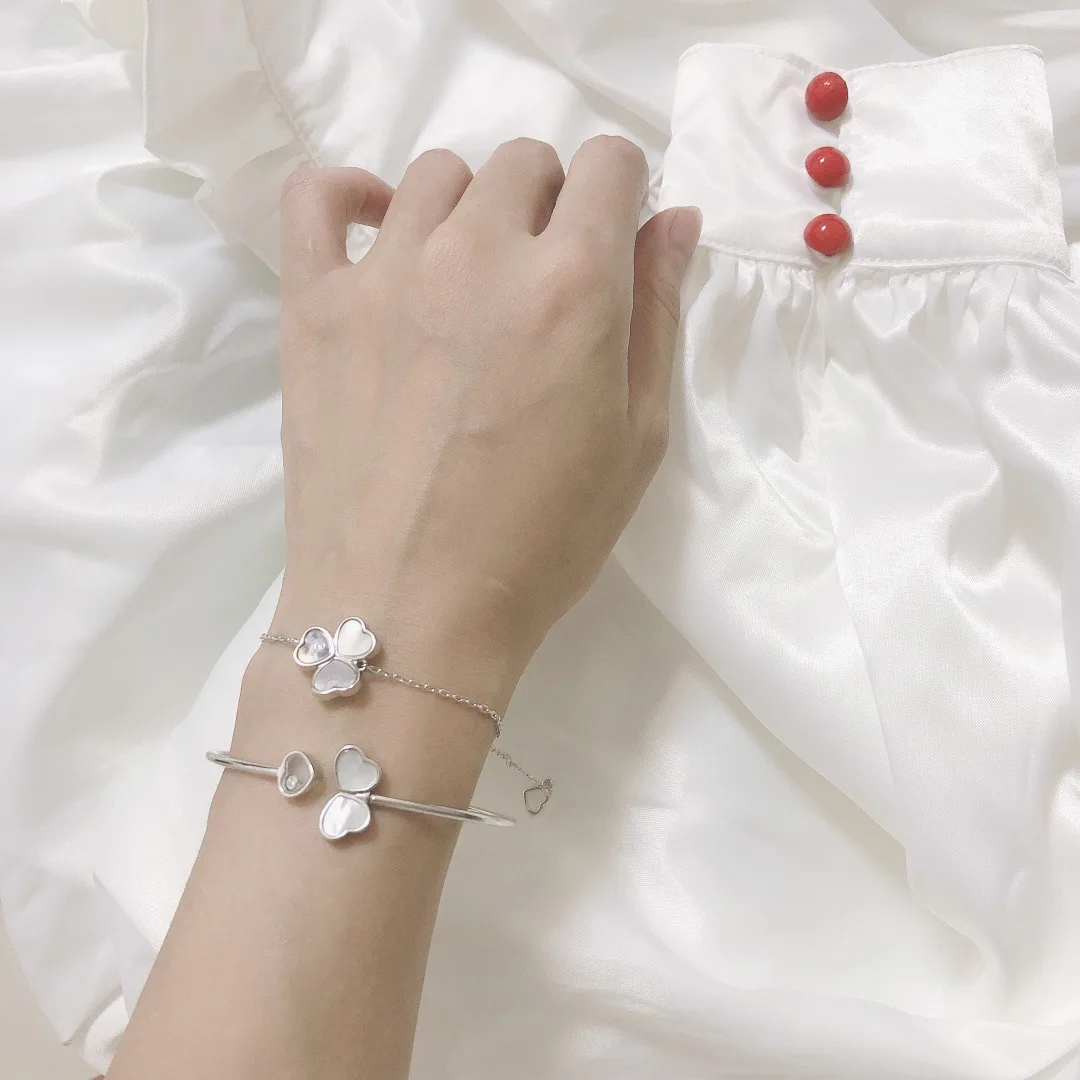 Four leaf clover bracelet 925 sterling silver clover bracelet and necklace 925 white clover bracelet