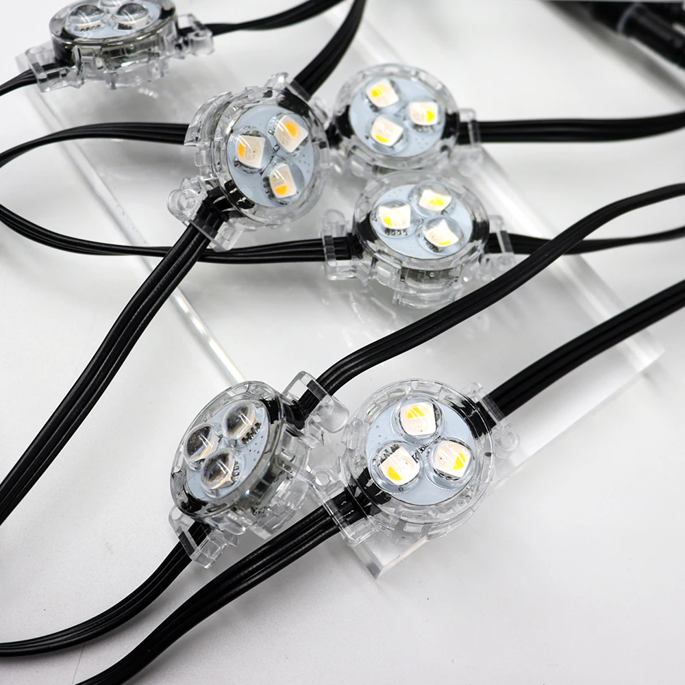 30mm DC12V RGBW LED Pixel Point Light Changeable Emitting Color for Theme Park Permanent Christmas Lights Displays