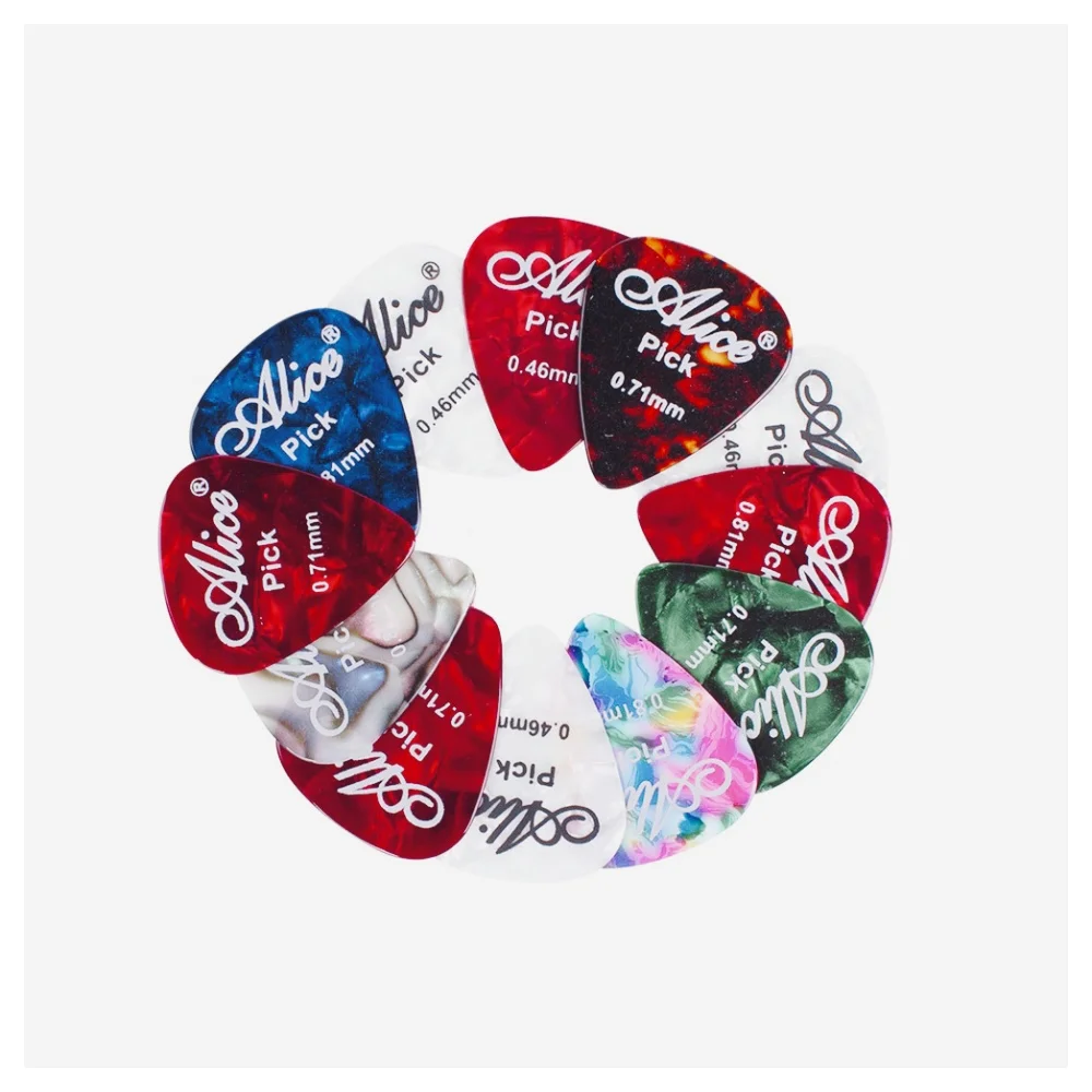 JELO YTK-2 6 pcs 0.46/0.70/0.81mm Color Celluloid Guitar Picks Plectrum Accessories for Ukulele Guitar Bass Parts & Accessories