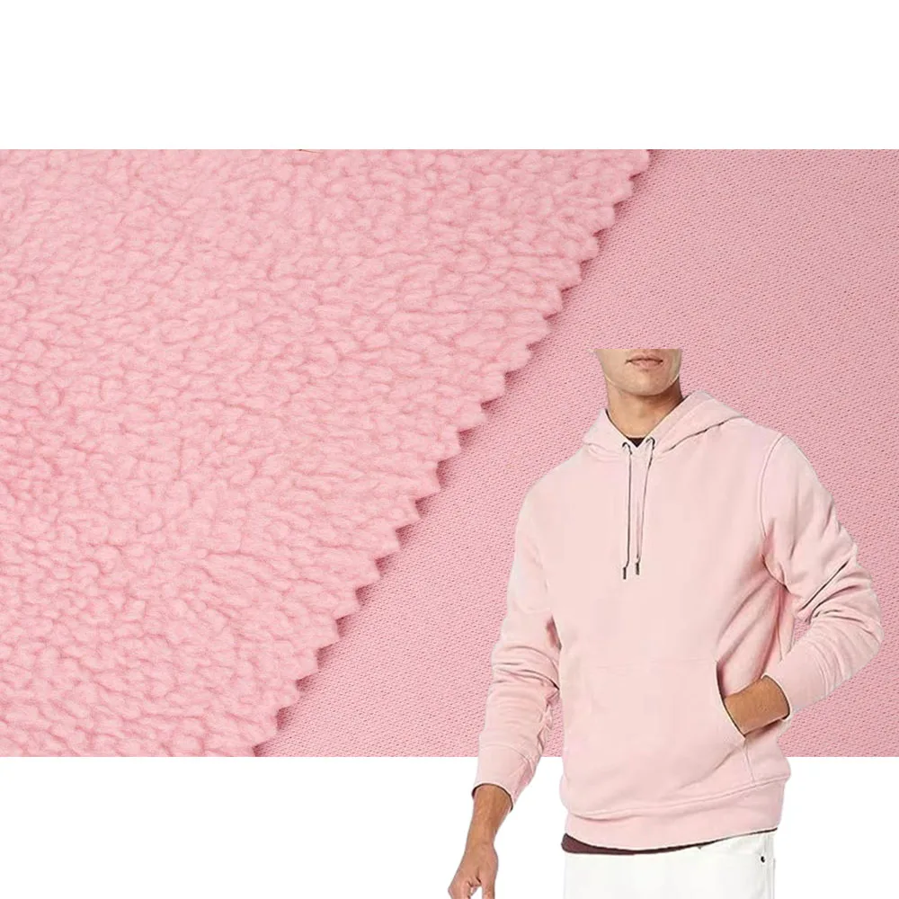ZM018 Polar Fleece Fabric Soft Winter Warm Cotton Feeling T Shirt Hoodies Fabrics Poly Knitted Polyester Fabric