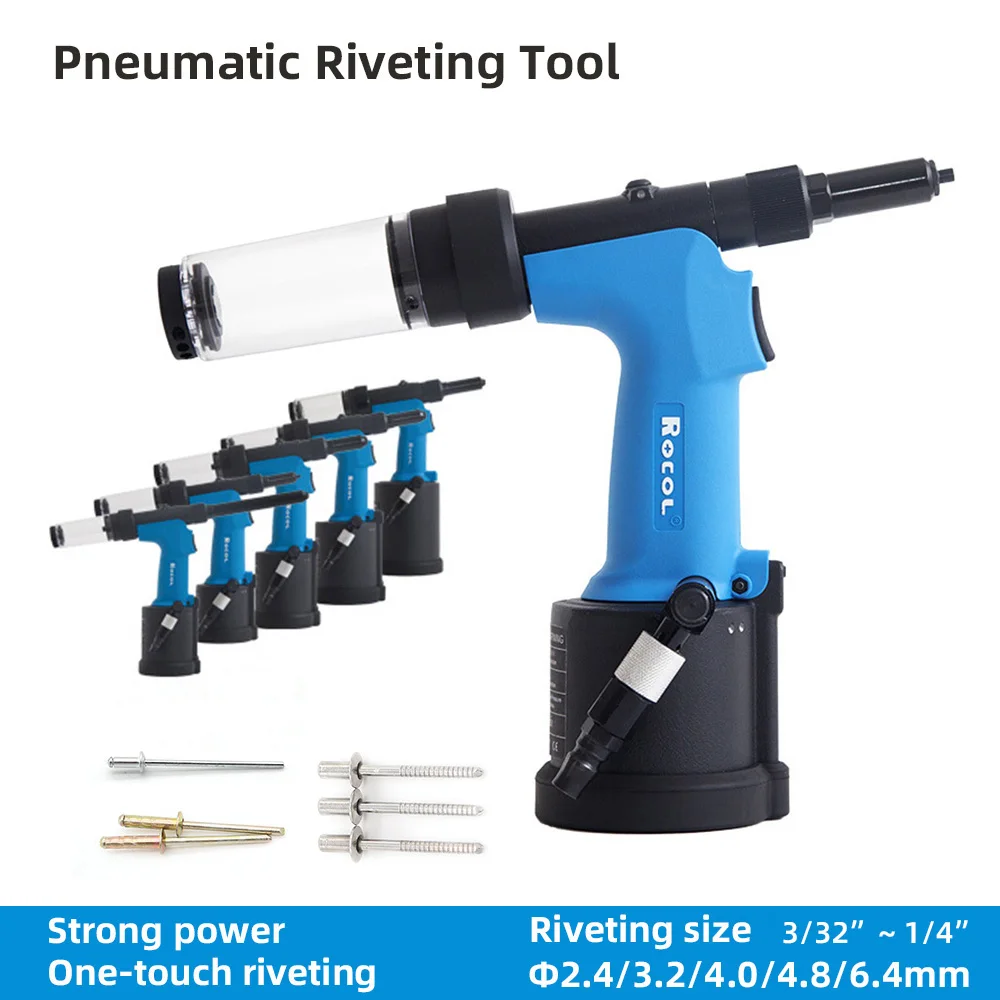 Industrial Pneumatic Blind Rivet Gun Air Automatic Self Suction 2.4 3.2 4.0 4.8 6.4mm Stainless Steel Riveting tool