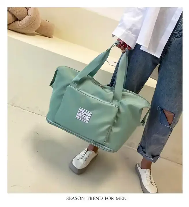 Outdoor new arrivals Foldable Expandable Lightweight sports Gym Duffel tote Bag Yoga Weekend Shoulder customized travel bags