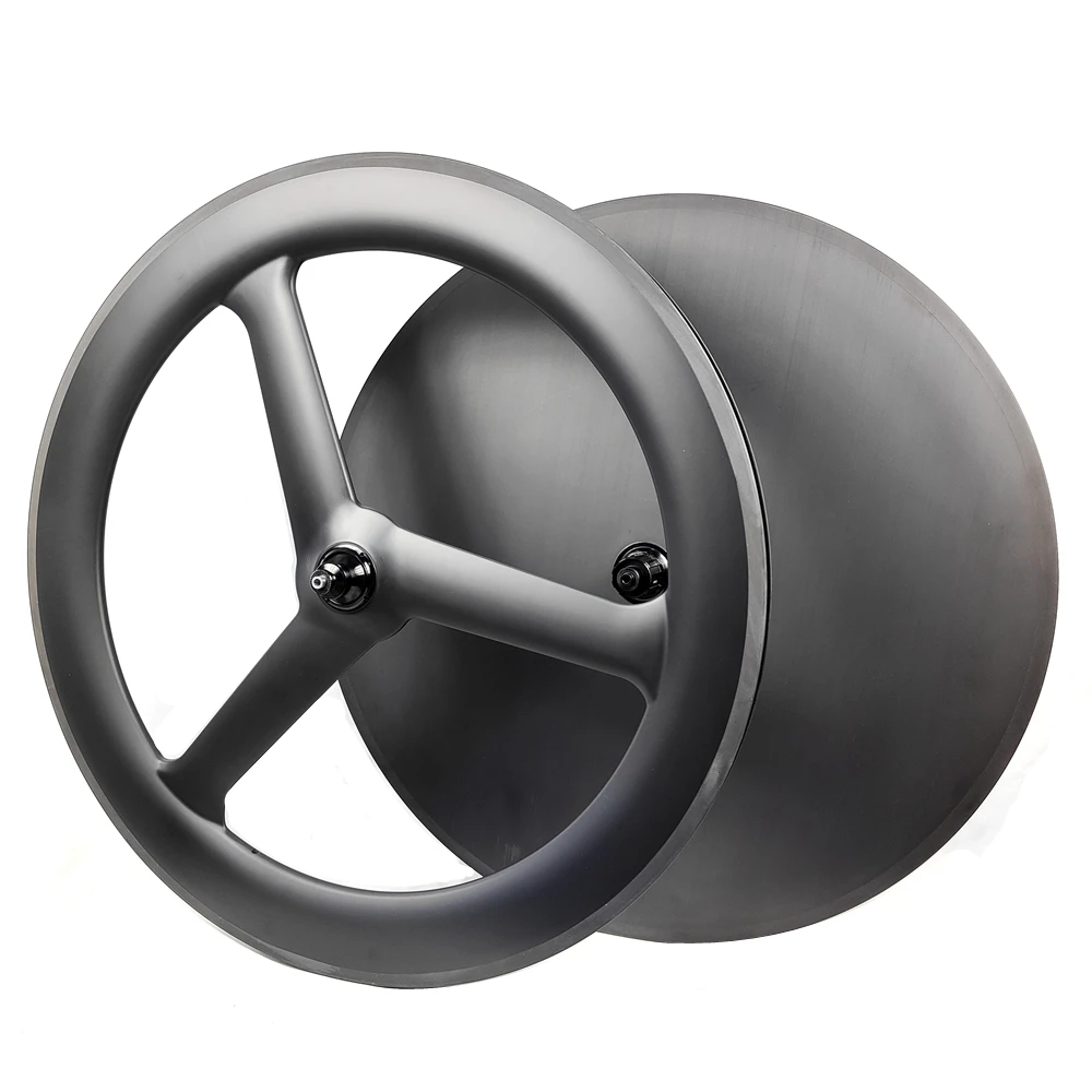 BIKEDOC SP-TL3-V 700C Tri Spoke Wheels V/Disc Brake Front 100 Rear 130 135mm Width 27mm Carbon Wheelset