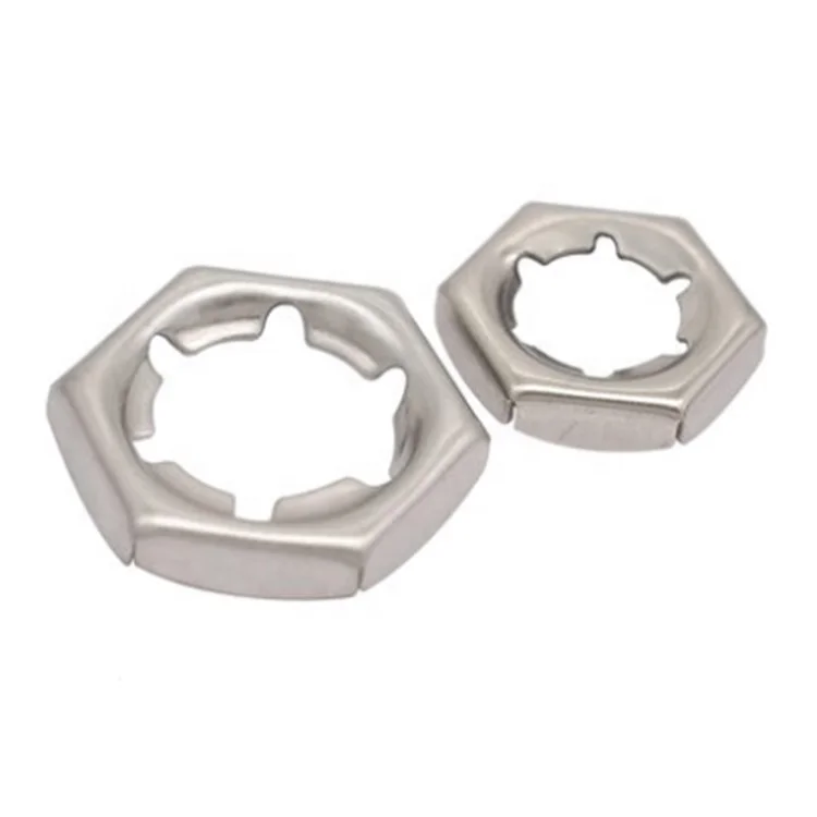 M4-24 Surface treatment plain silver stainless steel self-locking nut din7967